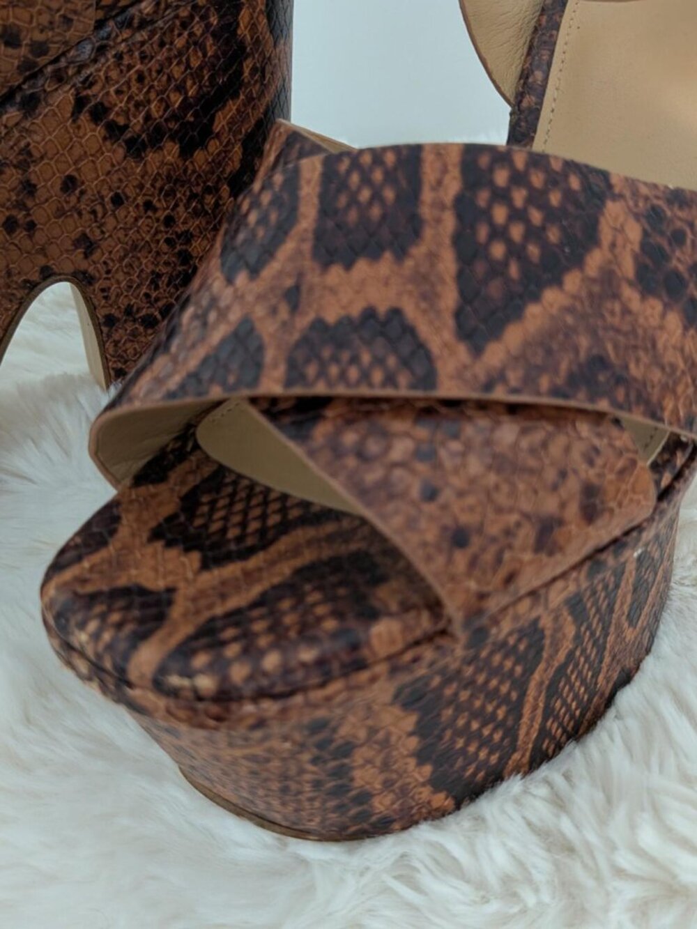 Michael Kors Divia Python Platform Sandals - Size 8M - Picture 7 of 8